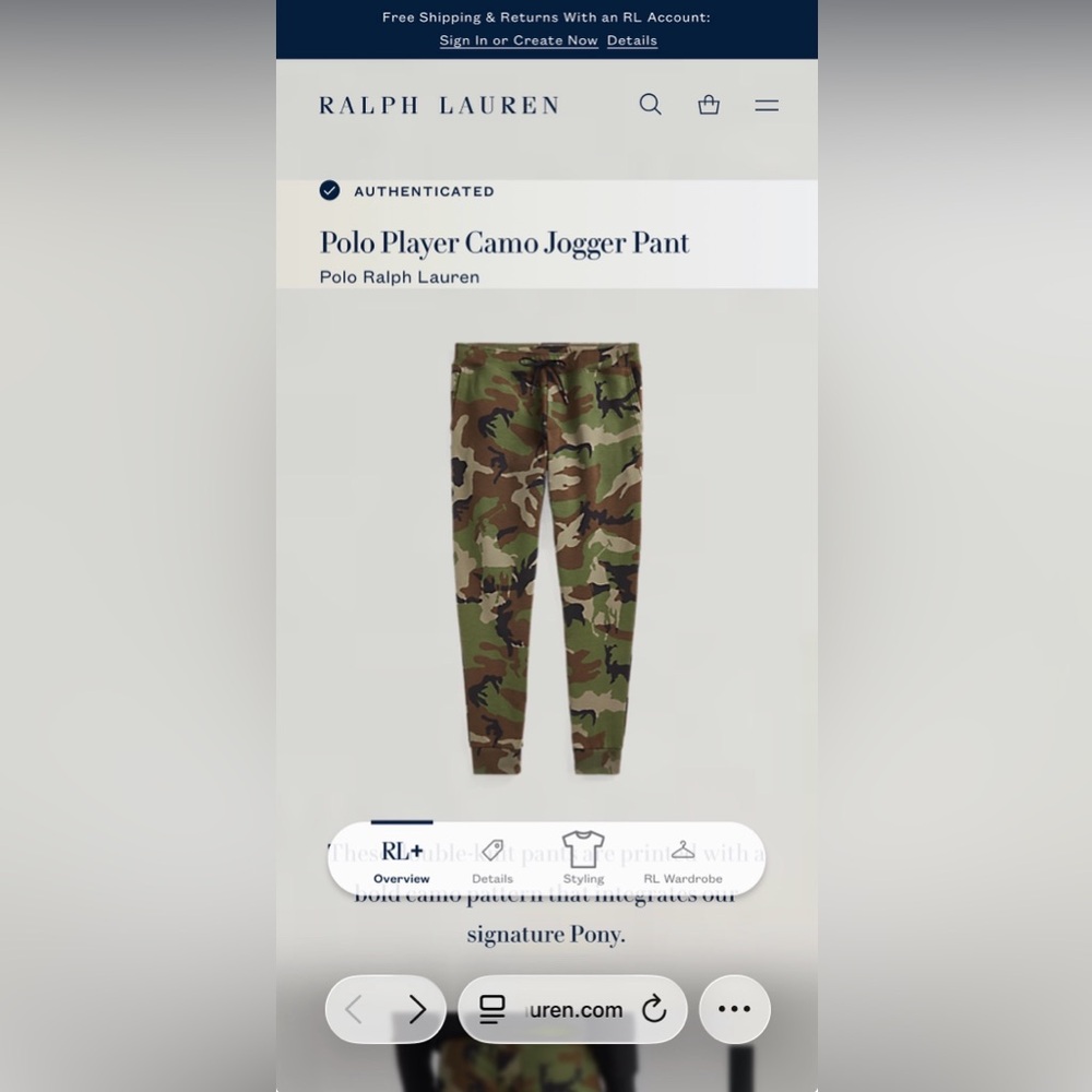 🆕 Polo Ralph Lauren Men’s Polo Player Camo Double Knit Jogger Pants. Green, 2XL - Picture 12 of 12